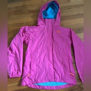 North Face Girls Hooded Rain Jacket Size L (14-16)